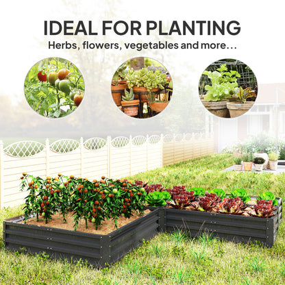 Raised Steel Garden Beds Set of 5 Large Planters