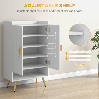 Narrow Shoe Cabinet 4-Tier Adjustable Shelves, 15 Pairs