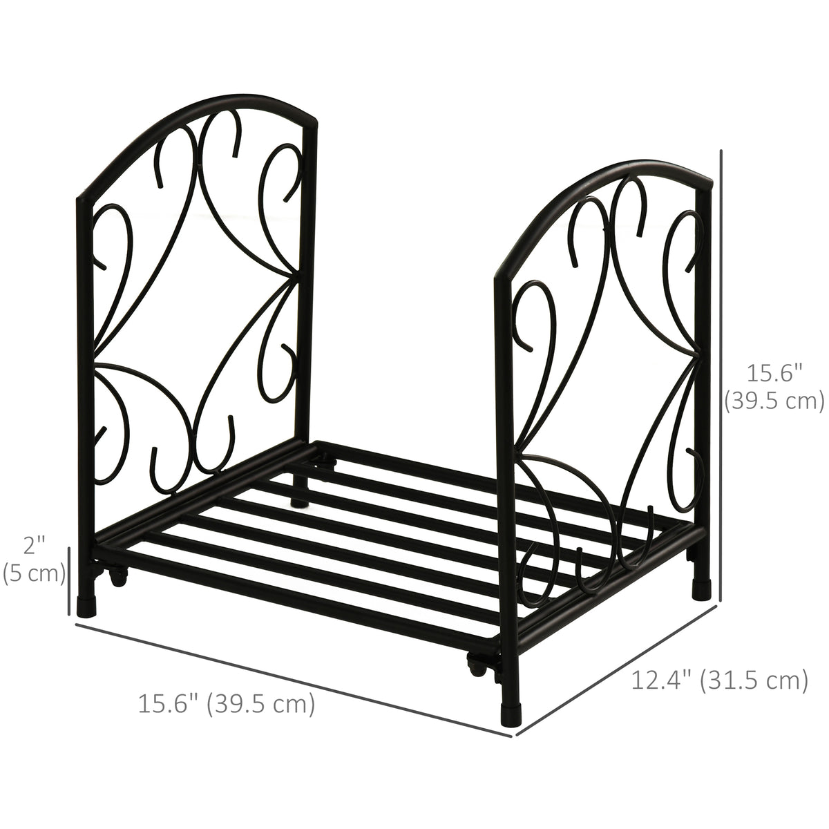 Heavy-duty metal fireplace log holder