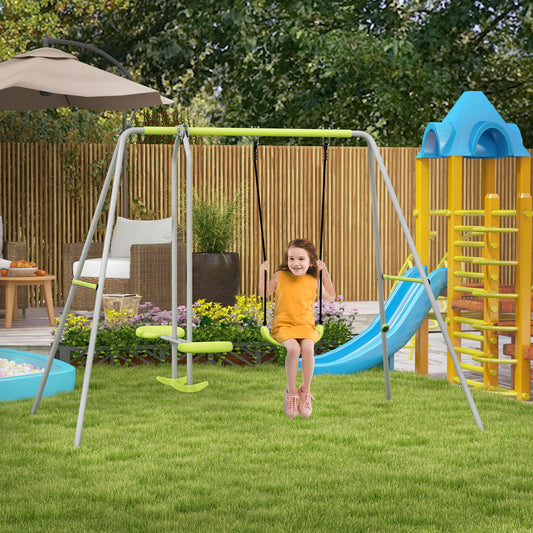 Conjunto de columpio exterior de metal para niños