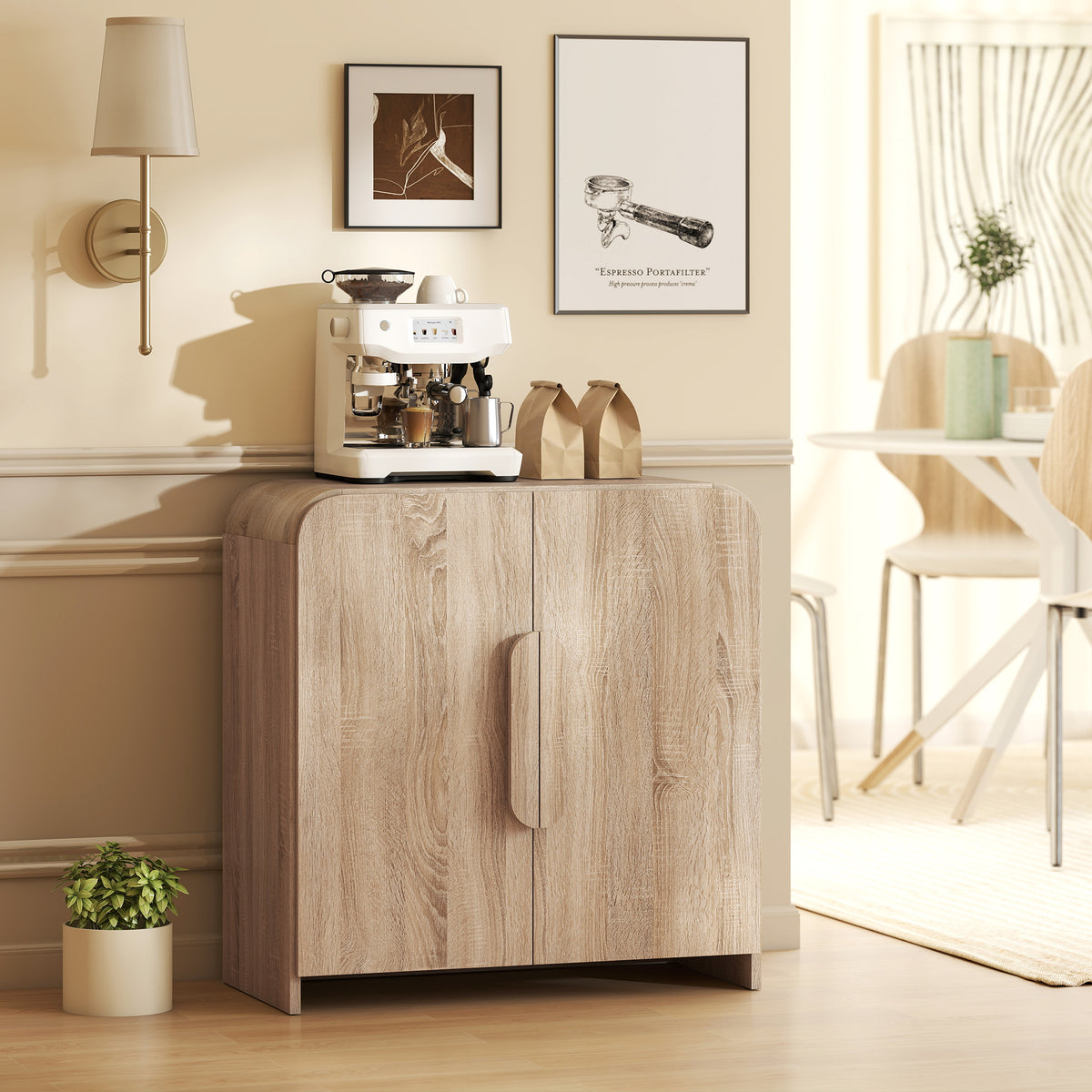 Aparador de cocina moderno con puertas de cierre suave