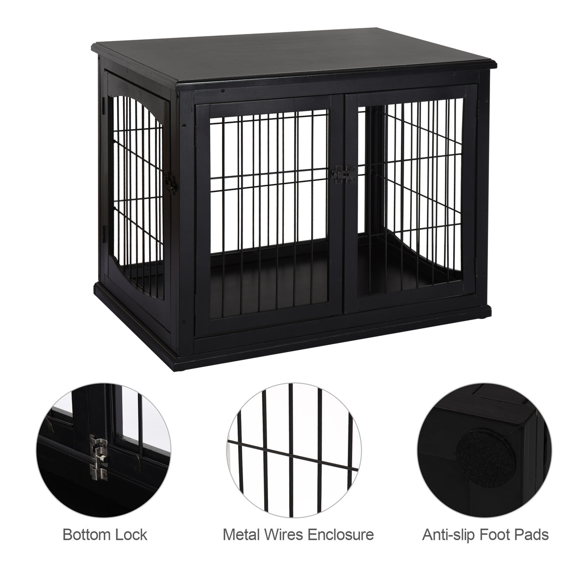 Dog Crate End Table Double Door 26 Inch