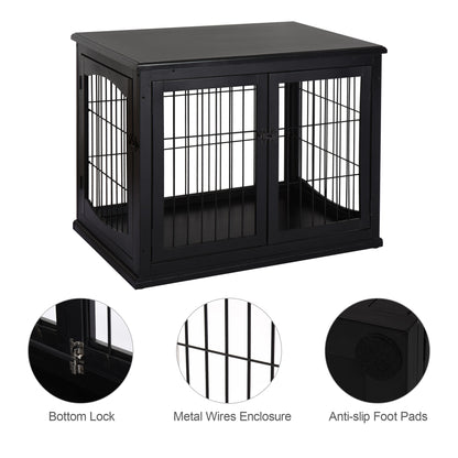 Dog Crate End Table Double Door 26 Inch