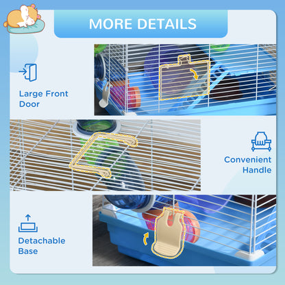 2-Tier hamster cage with tube system