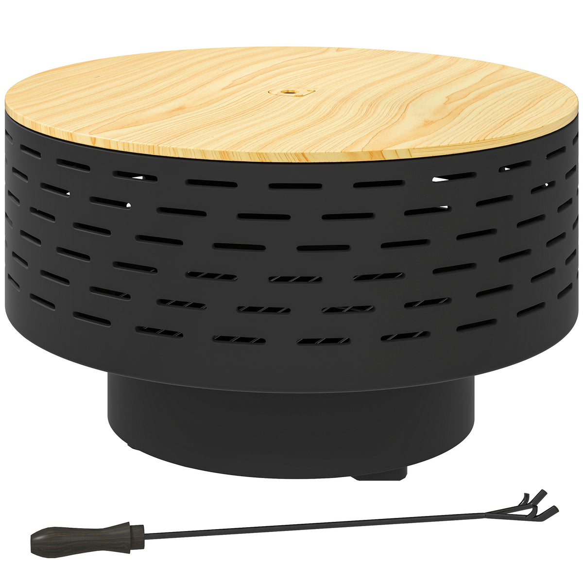 3-in-1 Outdoor Fire Pit with Grill Grate and Lid