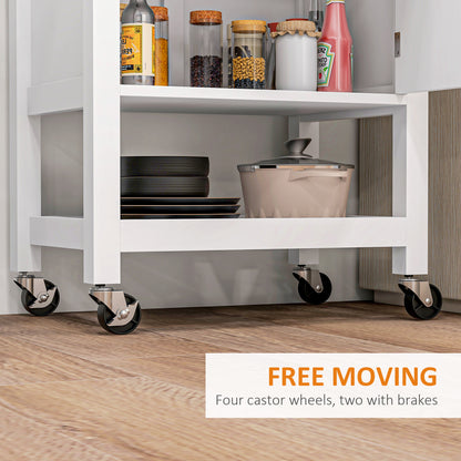 Rolling kitchen island wood cart