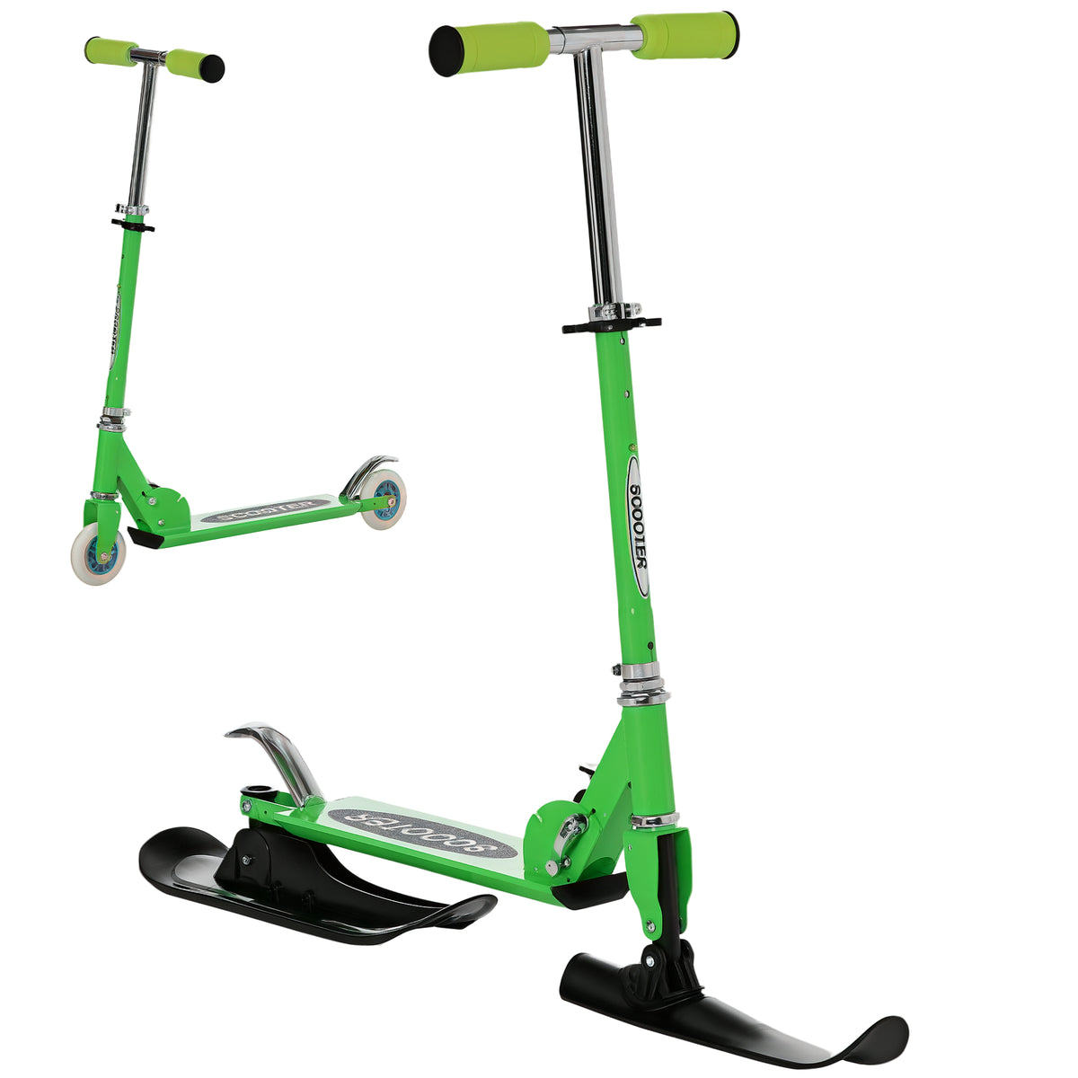 2-in-1 foldable snow scooter