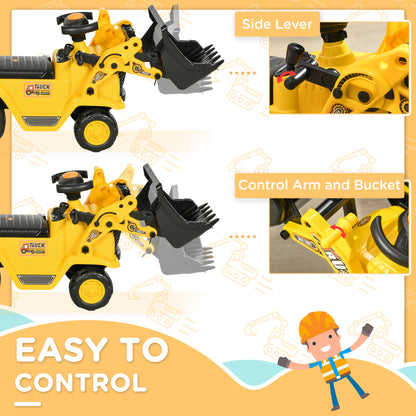 3-in-1 Ride-On Bulldozer with Bucket Horn and Storage
