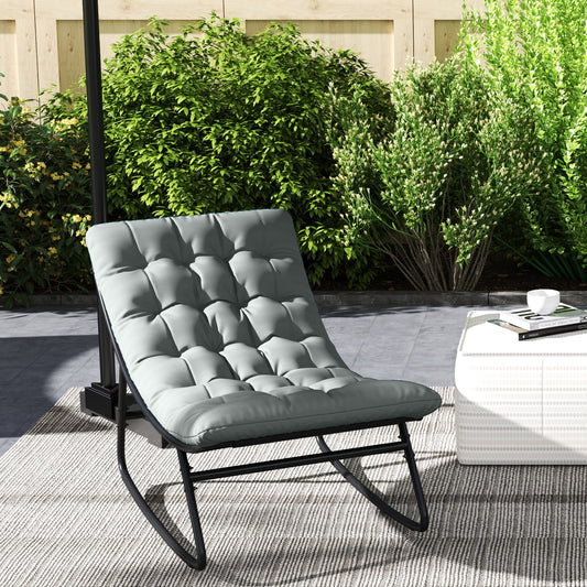 Outdoor Rocking Chair Breathable Mesh Steel Frame