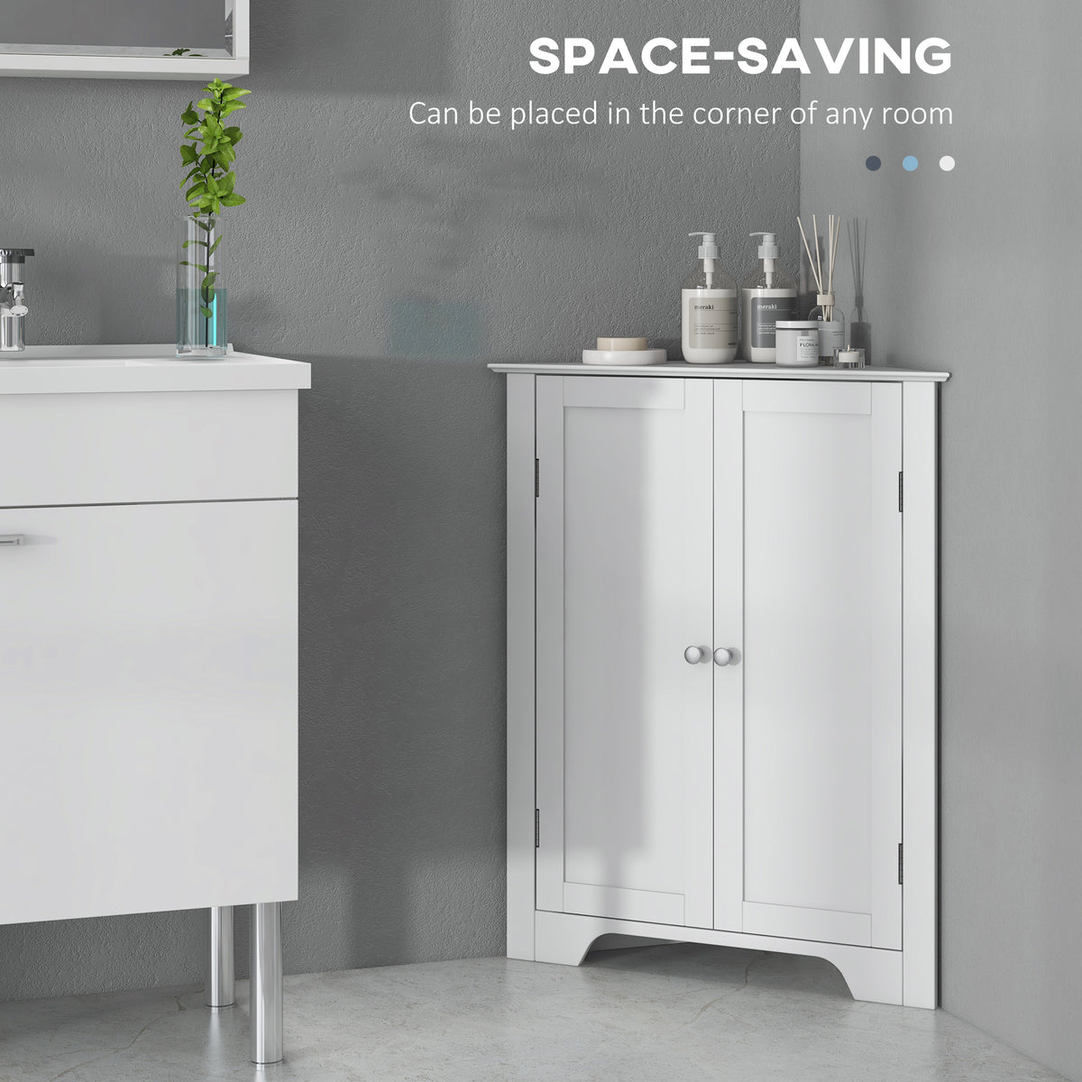 Mueble de almacenamiento esquinero moderno para baño