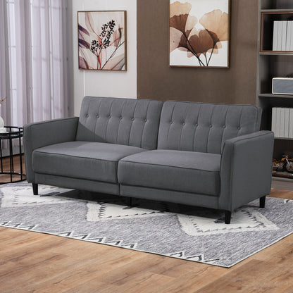 Convertible Button-Tufted Sofa Bed Adjustable Back