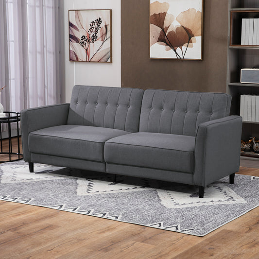 Convertible Button-Tufted Sofa Bed Adjustable Back