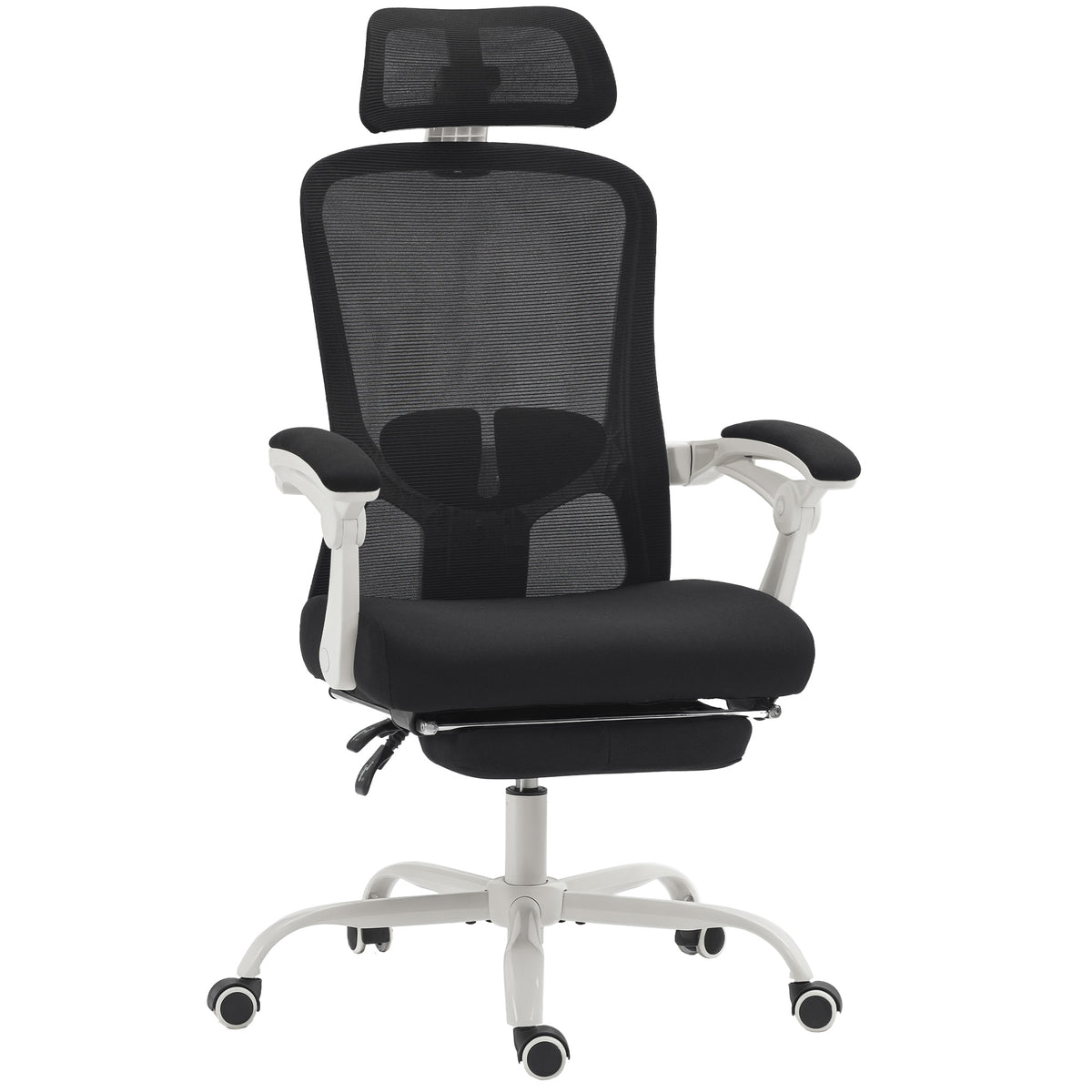 Ergonomic office chair with adjustable lumbar support and headrest