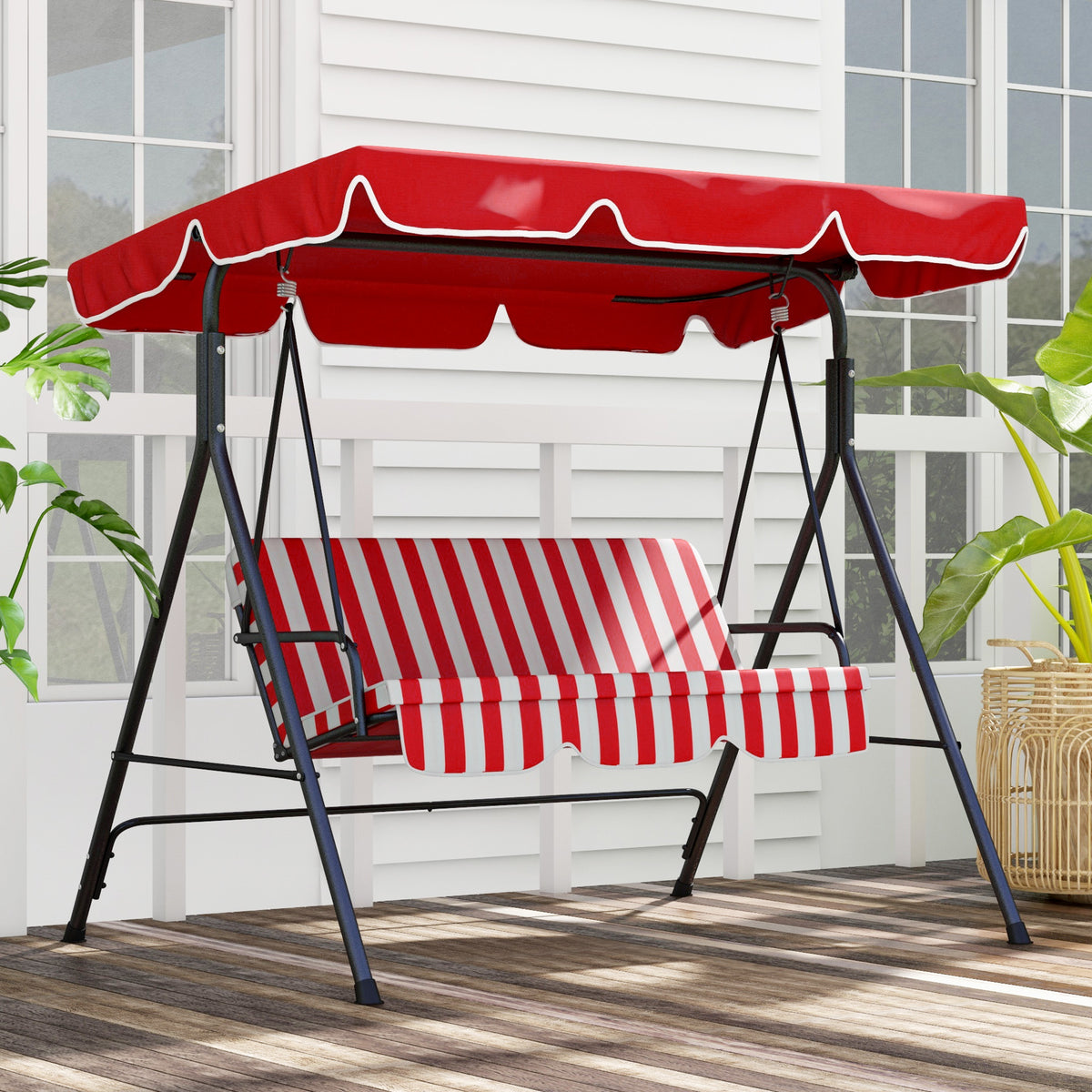 Patio Swing 3 Seater with Adjustable Canopy