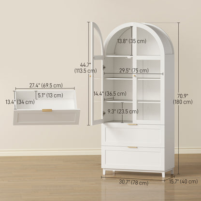 Armario de cocina arqueado con puertas de acrílico