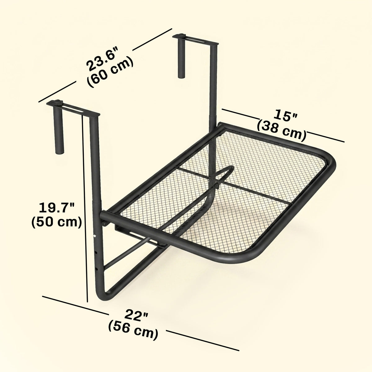 Adjustable Hanging Balcony Railing Table