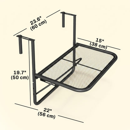 Adjustable Hanging Balcony Railing Table