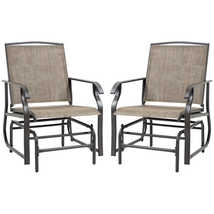 2-Piece Outdoor Glider Chairs Set — Grey