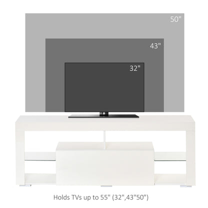 TV Stand with LED and Drawer — 140 cm