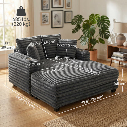 Sofá cama de gran confort con soporte para bebidas y cojines