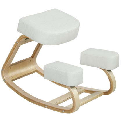 Ergonomic wooden kneeling chair for posture
