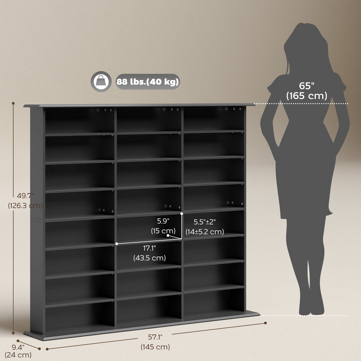 Mueble de almacenamiento multimedia de 8 niveles — 1032 CD