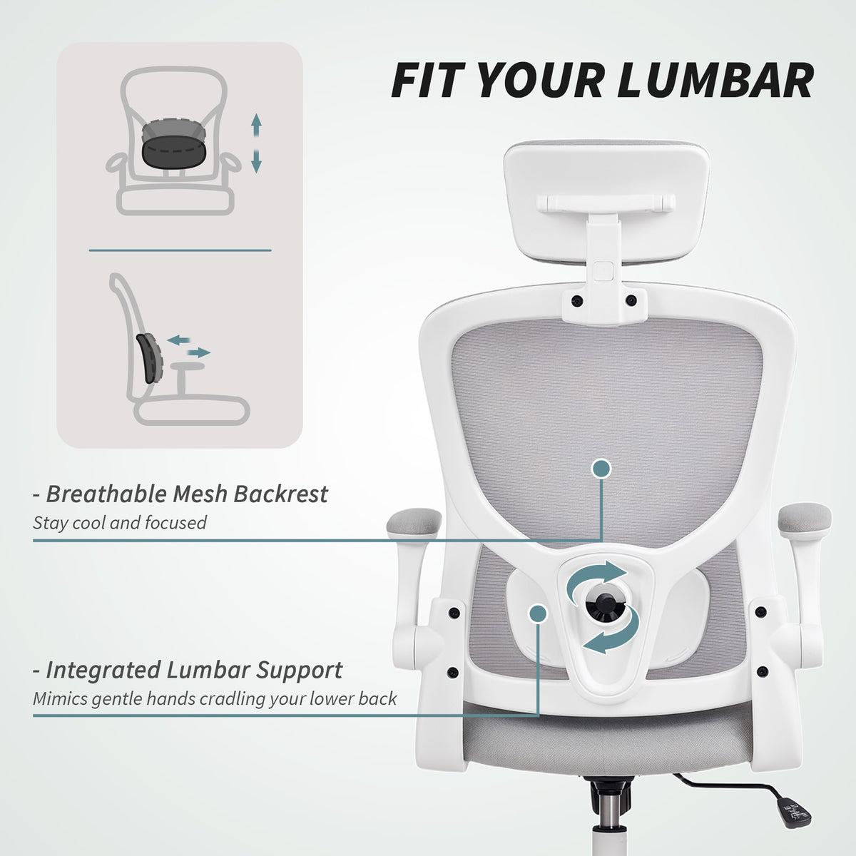 Silla de oficina ergonómica de malla con reposacabezas ajustable