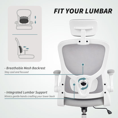 Silla de oficina ergonómica de malla con reposacabezas ajustable