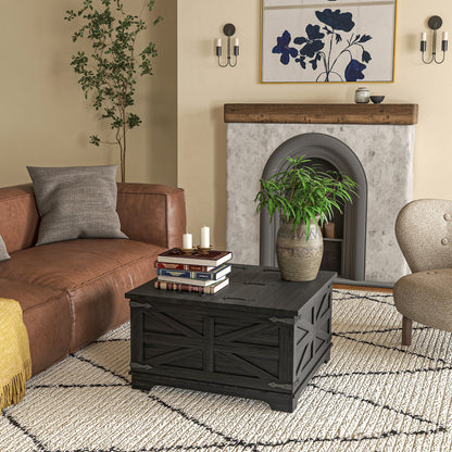 Farmhouse coffee table with hidden storage