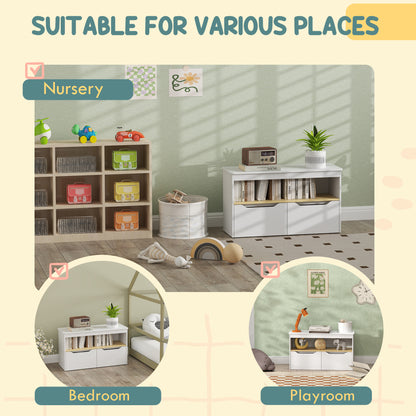Kids Bookshelf with Storage Drawers
