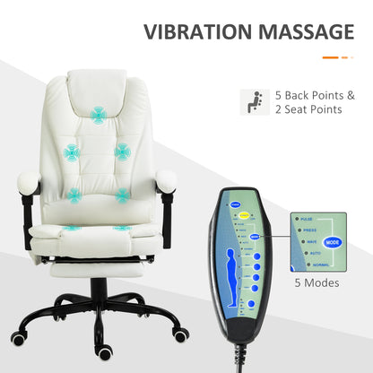 Silla de oficina de masaje reclinable con reposapiés