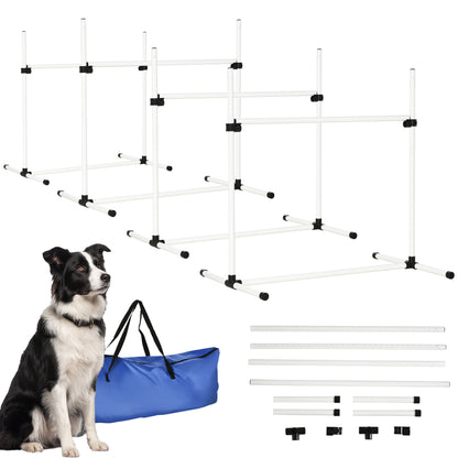 Juego de 4 vallas de agilidad ajustables para perros