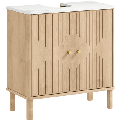 Meuble-lavabo sur pied avec portes rainurées — photo 7