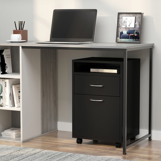 Compact Mobile File Cabinet with Shelf and Drawer