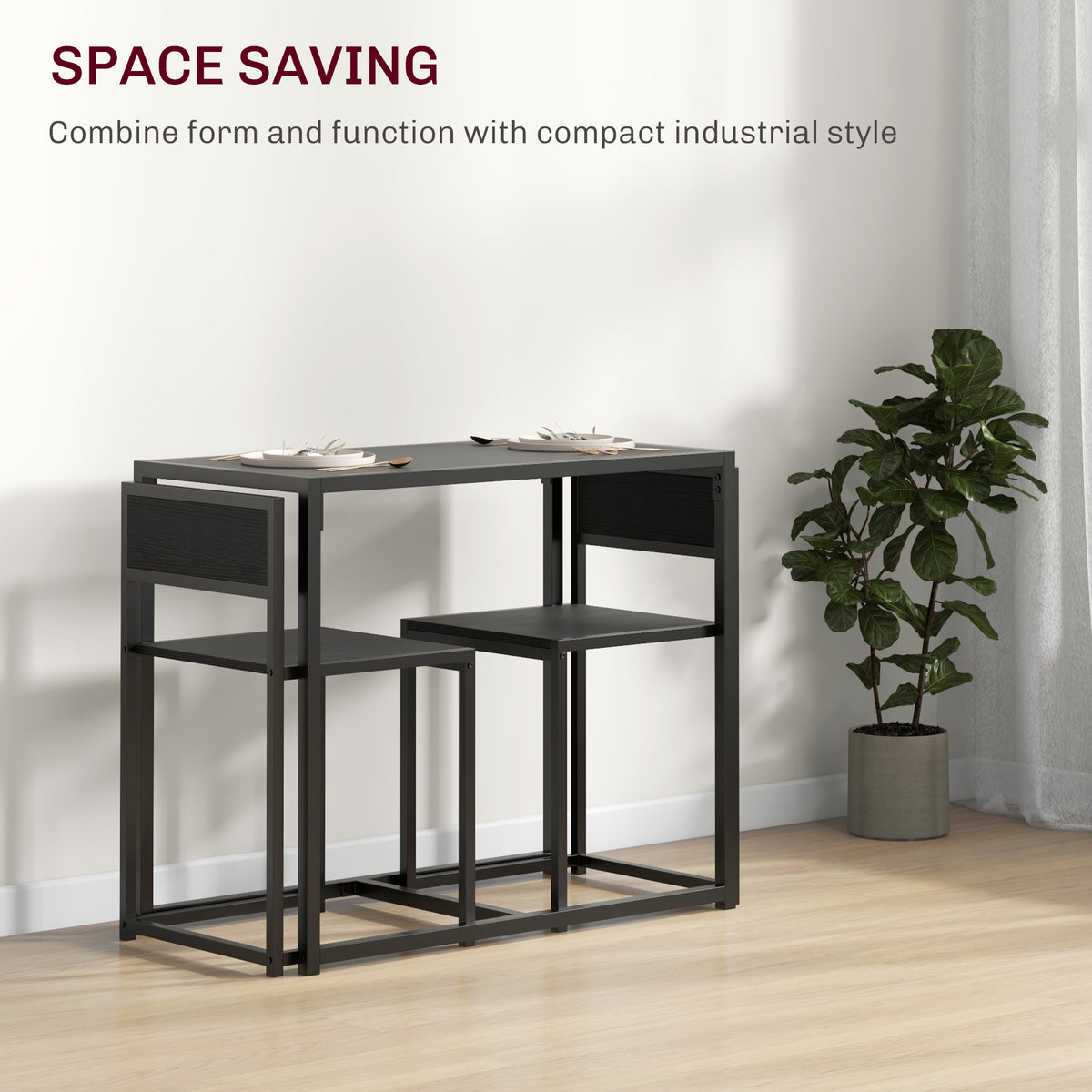 3-Piece Industrial Dining Table Set