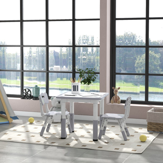 Kids Table and Chairs Set Adjustable — Set of 3
