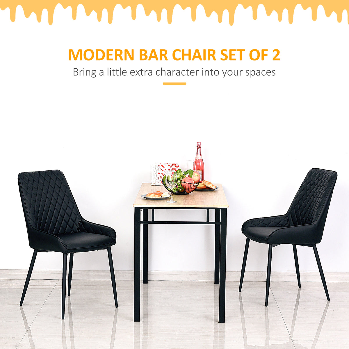 Upholstered dining chairs set of 2