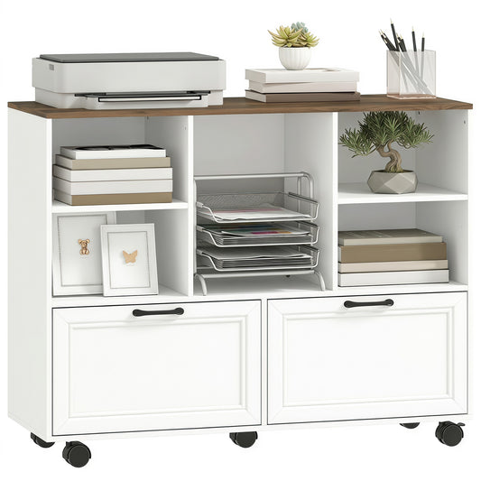 Lateral Mobile Filing Cabinet with Two Drawers