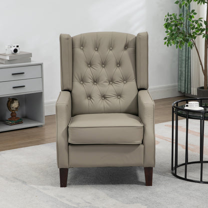 Sillón auxiliar de cuero sintético con relleno grueso — caqui