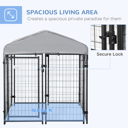 Outdoor Dog Kennel with Roof