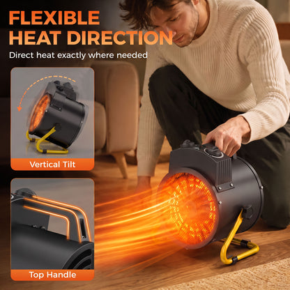 Electric Fan Heater 1500W — Stainless Steel
