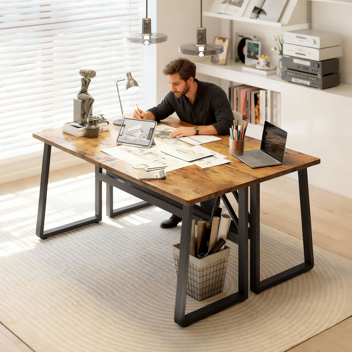 180 cm Industrial Computer Desk
