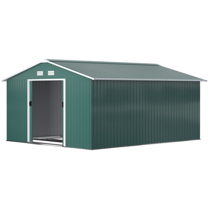 Galvanized Steel Garden Shed with Double Sliding Door