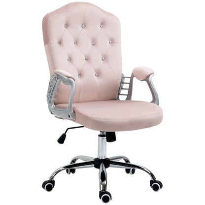 Office chair velvet French style crystal buttons