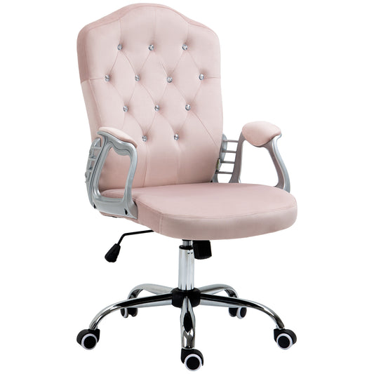Office chair velvet French style crystal buttons