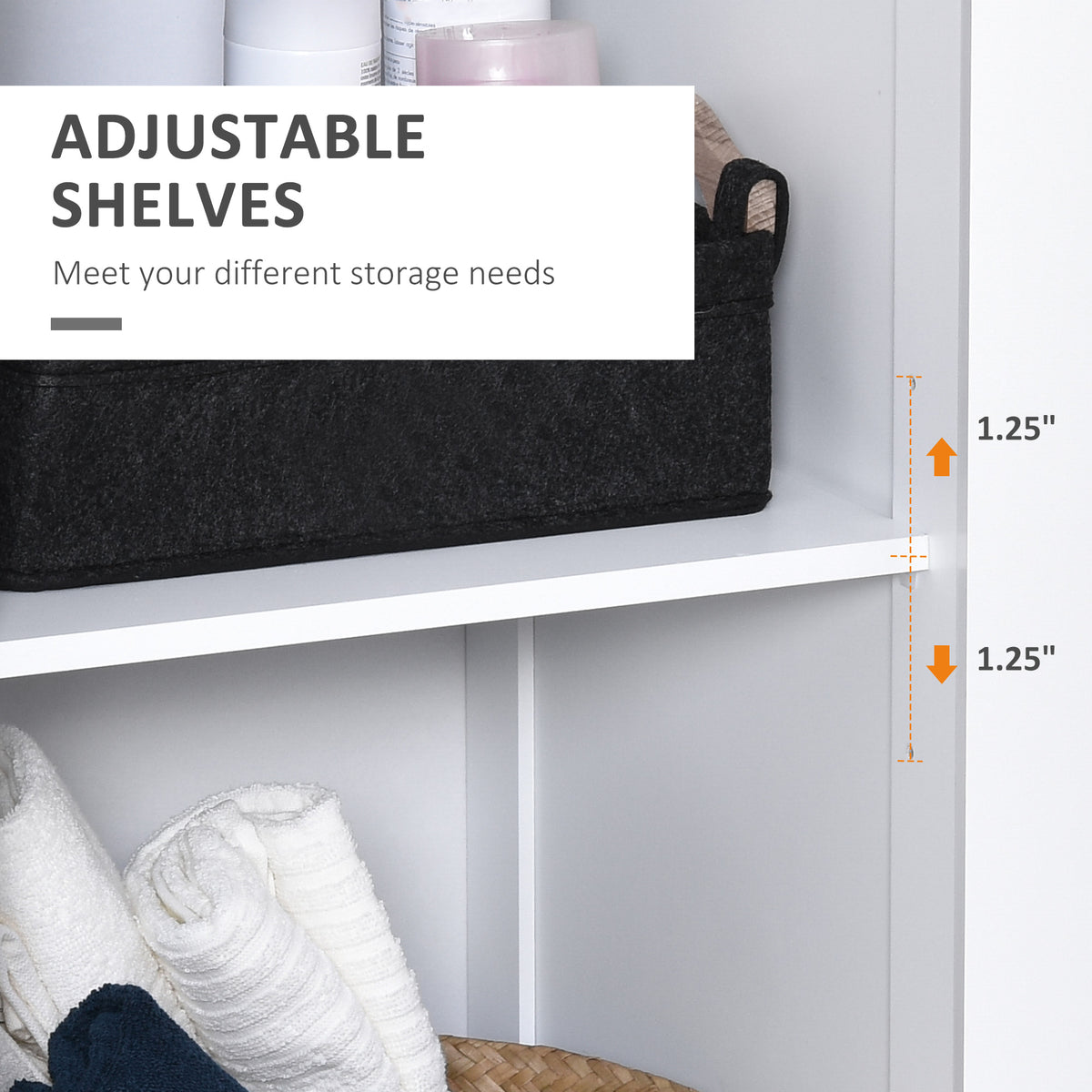 Tall freestanding bathroom storage cabinet