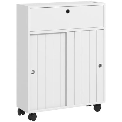 Mueble de almacenamiento estrecho con ruedas para baño
