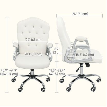Office chair velvet tufted adjustable swivel task