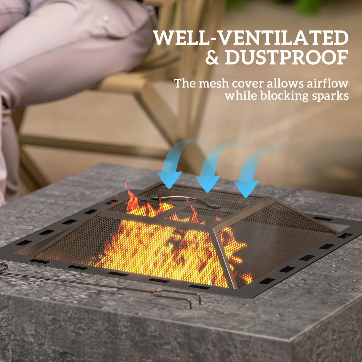 Wood Burning Fire Pit Magnesium Stone Texture