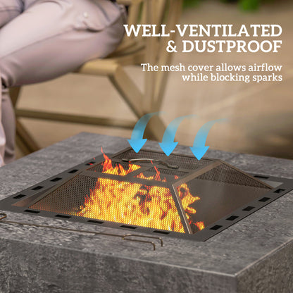 Wood Burning Fire Pit Magnesium Stone Texture